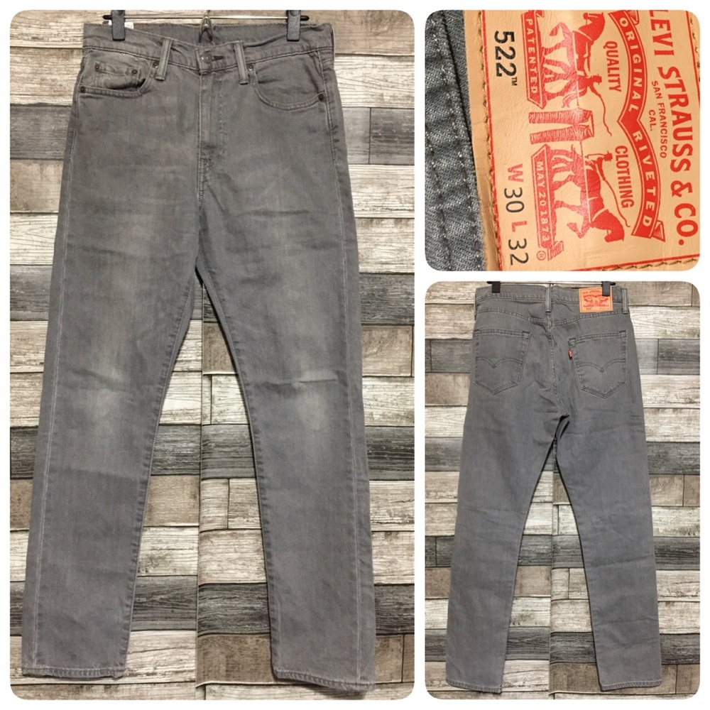 Levi’s 522 Slim Taper Jeans Men’s 30x32 Gray Denim Stretch Casual